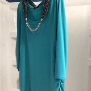 Notations Blouse with detachable scarf Large EUC